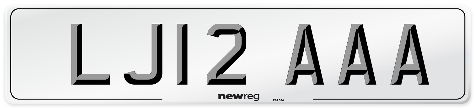 LJ12 AAA Number Plate from New Reg